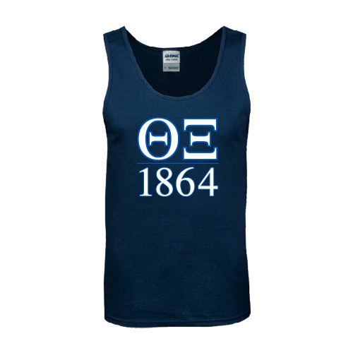 Navy Tank Top-Greek Letters 1864 Stacked