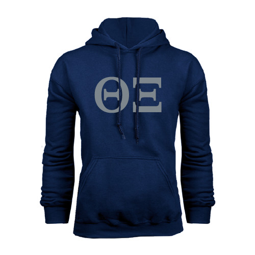 Navy Fleece Hoodie-Greek Letters - One Color