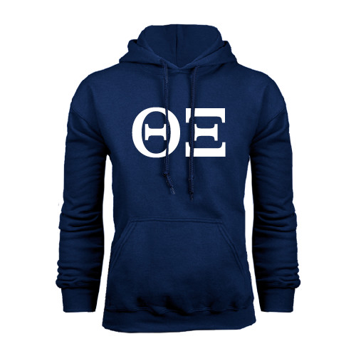 Navy Fleece Hoodie-Greek Letters - One Color