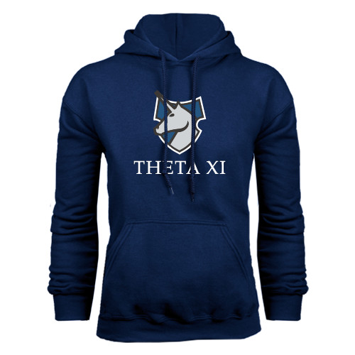 Navy Fleece Hoodie-Unicorn Word Mark