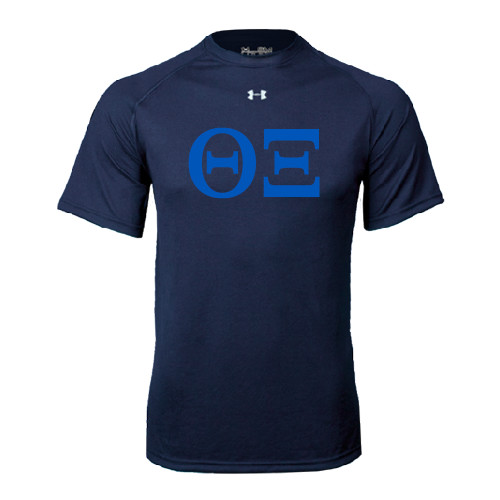 Under Armour Navy Tech Tee-Greek Letters - One Color