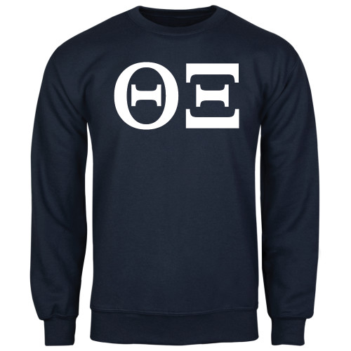 Navy Fleece Crew-Greek Letters - One Color