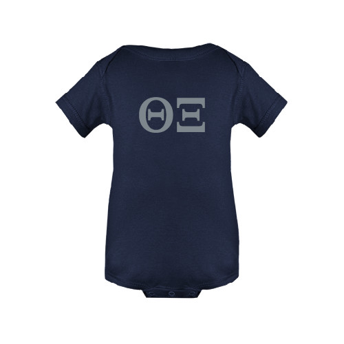 Navy Infant Onesie-Greek Letters - One Color