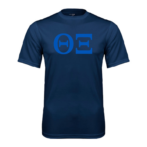Navy Performance Tee-Greek Letters - One Color