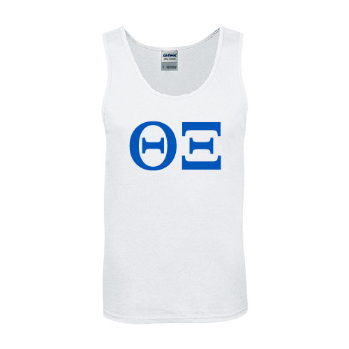 White Tank Top-Greek Letters - One Color