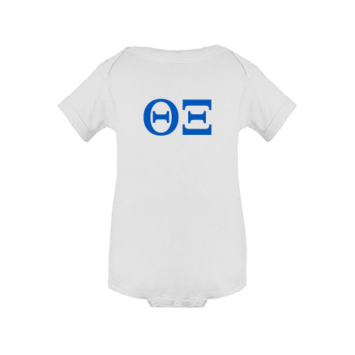 White Infant Onesie-Greek Letters - One Color