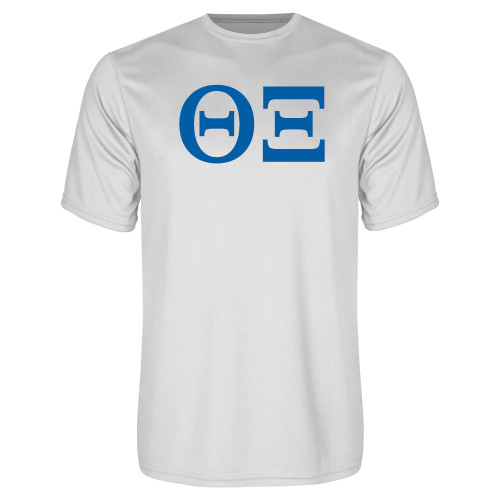 White Performance Tee-Greek Letters - One Color