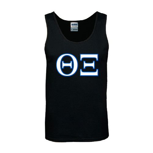 Black Tank Top-Greek Letters - One Color