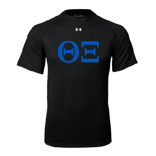 Under Armour Black Tech Tee-Greek Letters - One Color