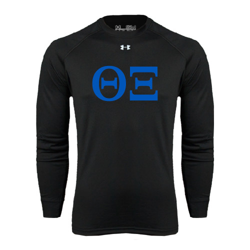 Under Armour Black Long Sleeve Tech Tee-Greek Letters - One Color