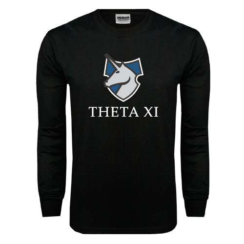 Black Long Sleeve T Shirt-Unicorn Word Mark