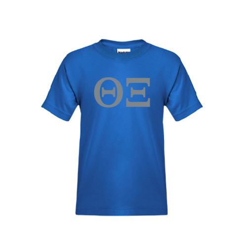 Youth Royal T Shirt-Greek Letters - One Color