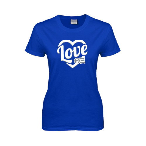Womens Royal Short Sleeve Tee-Love in Heart - Sweetheart
