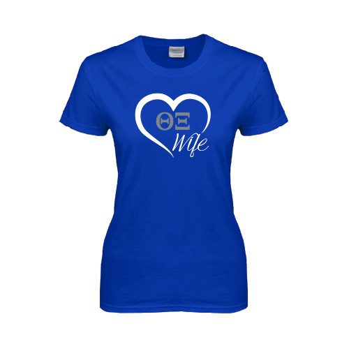 Womens Royal Short Sleeve Tee-Wife Heart