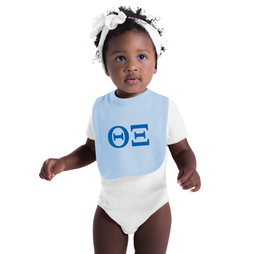 Light Blue Baby Bib-Greek Letters - One Color