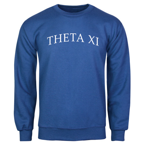 Royal Fleece Crew-Arched Theta Xi Word Mark