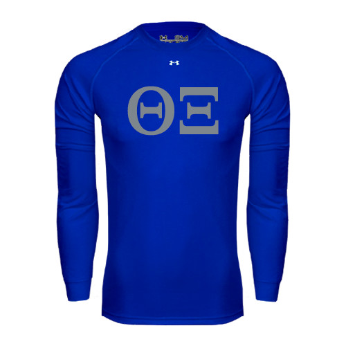 Under Armour Royal Long Sleeve Tech Tee-Greek Letters - One Color