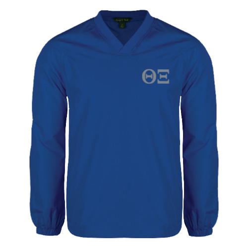 Royal V Neck Raglan Windshirt-Greek Letters - One Color