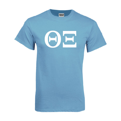 Light Blue T Shirt-Greek Letters - One Color