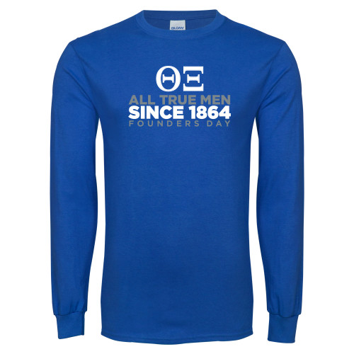 Royal Long Sleeve T Shirt-Greek Letters - One Color