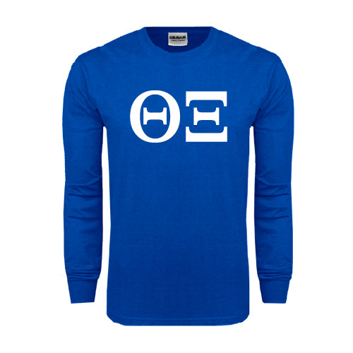 Royal Long Sleeve T Shirt-Greek Letters - One Color