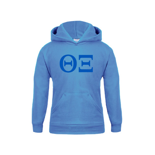 Youth Light Blue Fleece Hoodie-Greek Letters - One Color