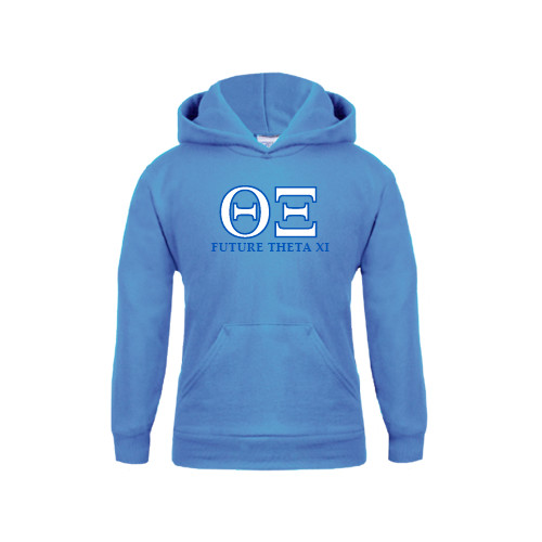 Youth Light Blue Fleece Hoodie-Greek Letters - Future Theta Xi