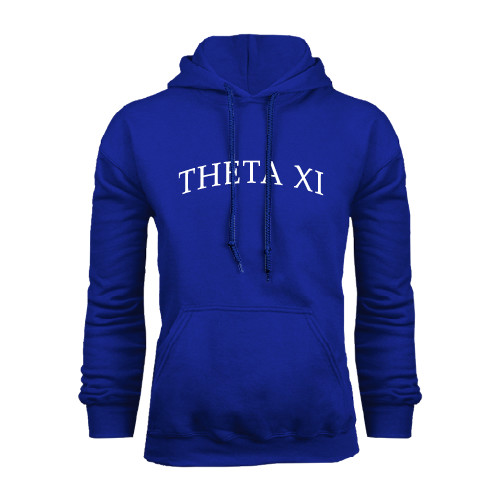 Royal Fleece Hoodie-Arched Theta Xi Word Mark
