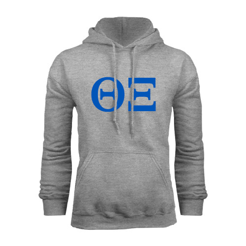 Grey Fleece Hoodie-Greek Letters - One Color