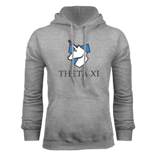 Grey Fleece Hoodie-Unicorn Word Mark
