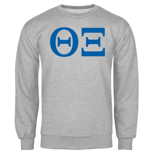 Grey Fleece Crew-Greek Letters - One Color