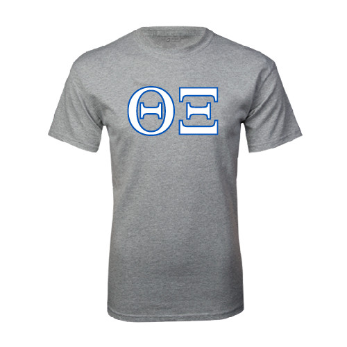 Grey T Shirt-Greek Letters - One Color