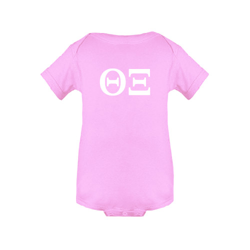 Light Pink Infant Onesie-Greek Letters - One Color