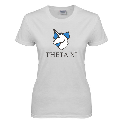 Womens White Short Sleeve Tee-Unicorn Word Mark