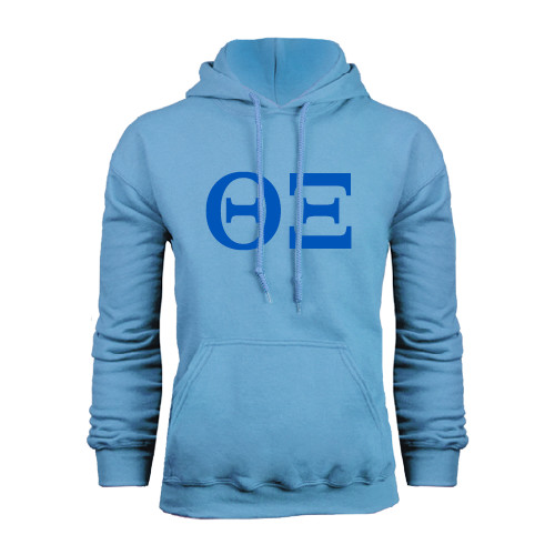 Light Blue Fleece Hoodie-Greek Letters - One Color
