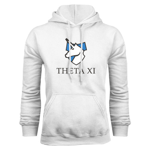 White Fleece Hoodie-Unicorn Word Mark
