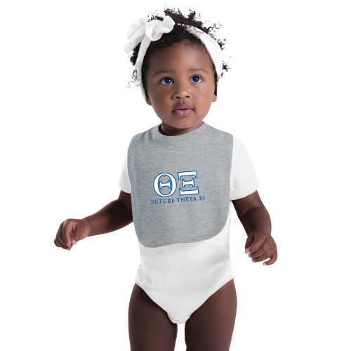 Grey Baby Bib-Greek Letters - Future Theta Xi