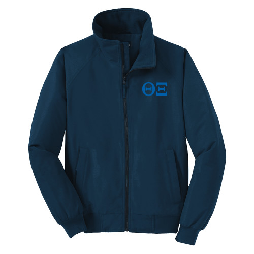 Navy Charger Jacket-Greek Letters - One Color