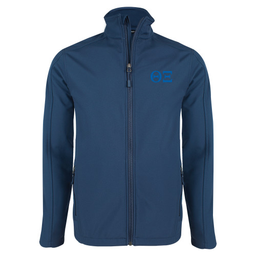 Navy Softshell Jacket-Greek Letters - One Color
