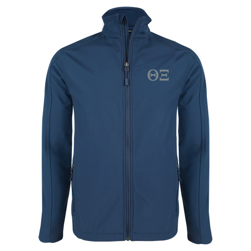 Navy Softshell Jacket-Greek Letters - One Color