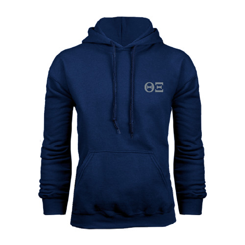 Navy Fleece Hoodie-Greek Letters - One Color