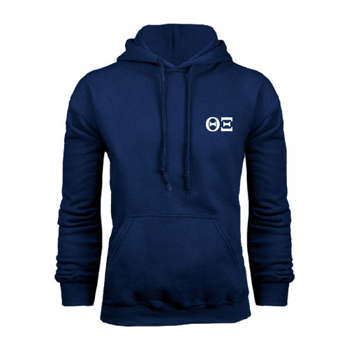 Navy Fleece Hoodie-Greek Letters - One Color