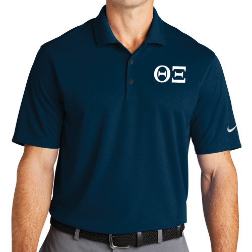 Nike Navy Dri Fit Micro Pique 2.0 Polo-Greek Letters - One Color