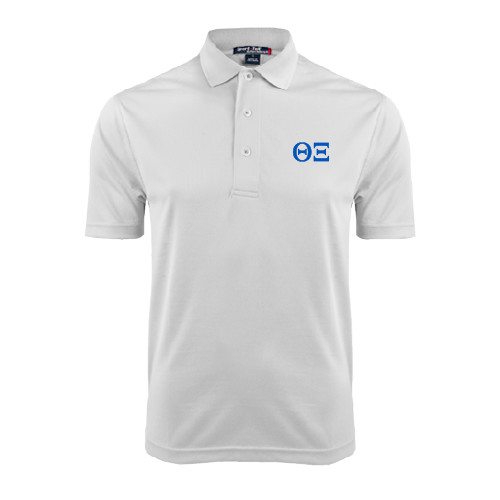 White Dry Mesh Polo-Greek Letters - One Color