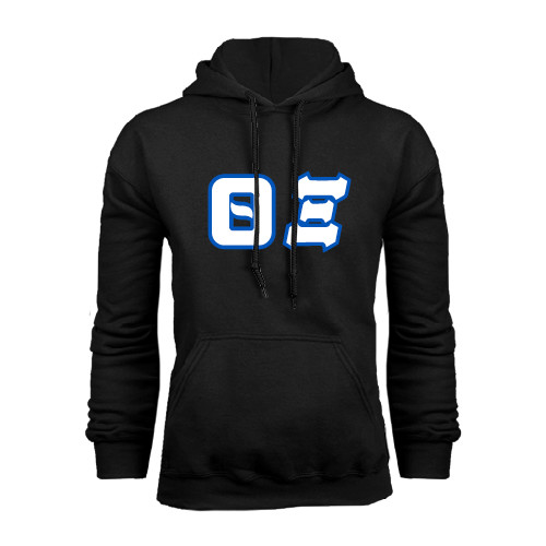 Black Fleece Hoodie-Greek Letters Tackle Twill