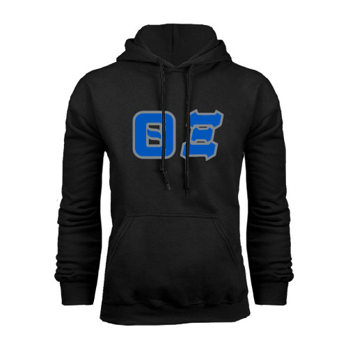 Black Fleece Hoodie-Greek Letters Tackle Twill