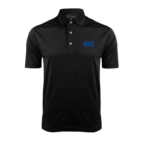 Black Dry Mesh Polo-Greek Letters - One Color