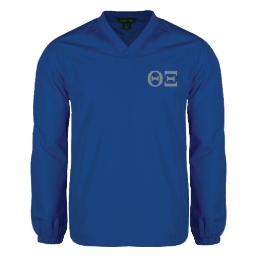 Royal V Neck Raglan Windshirt-Greek Letters - One Color