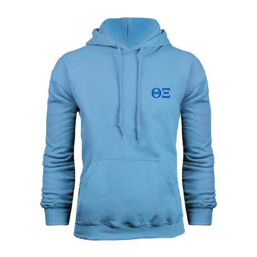 Light Blue Fleece Hoodie-Greek Letters - One Color