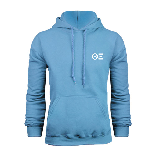 Light Blue Fleece Hoodie-Greek Letters - One Color